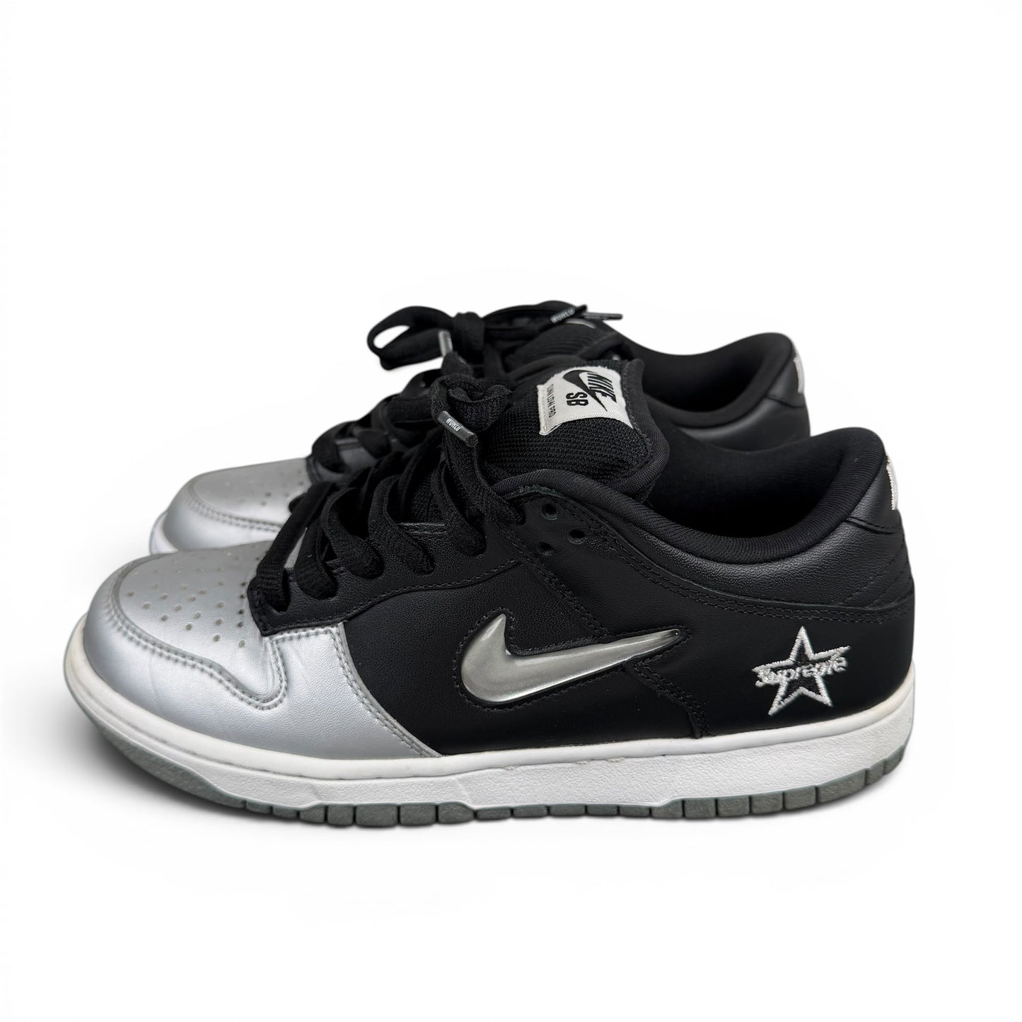 Nike Sb Dunk Low Supreme Jewel Swoosh Silver