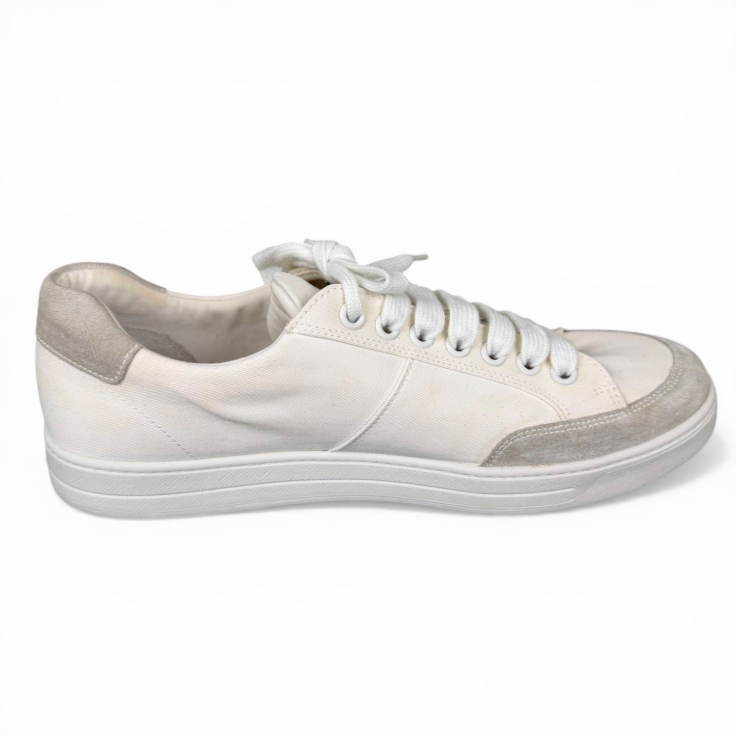 Prada Canvas & Suede Low Sneakers