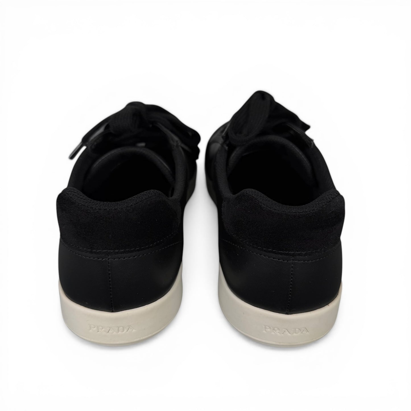 Prada Black Leather Low-Top Sneakers