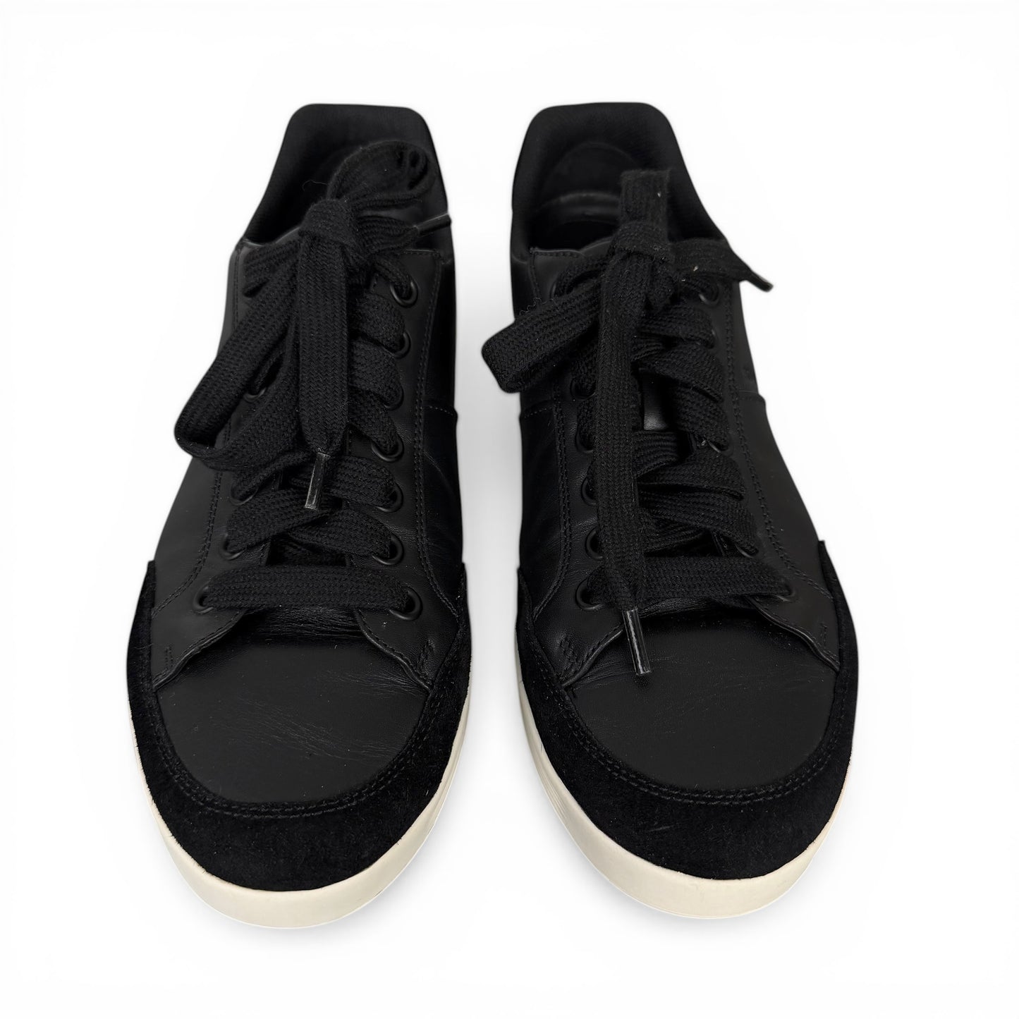 Prada Black Leather Low-Top Sneakers