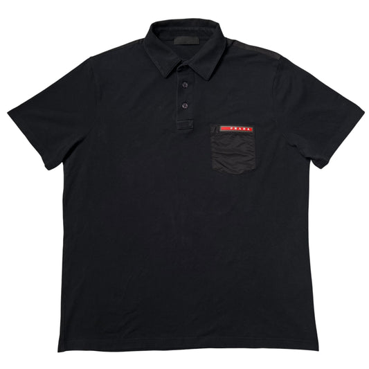 Prada Red Tab Pocket Polo