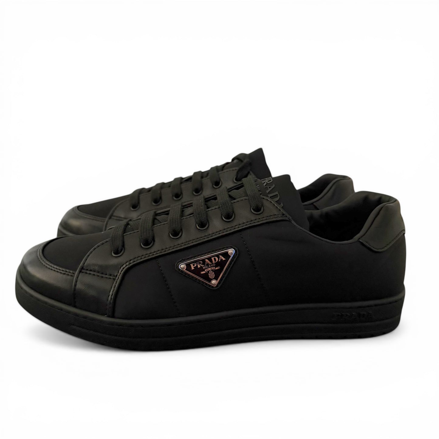 Prada Leather Triangle Logo Sneakers