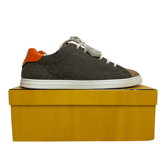 Fendi Tricolour Leather and FF Canvas Low Top Sneaker
