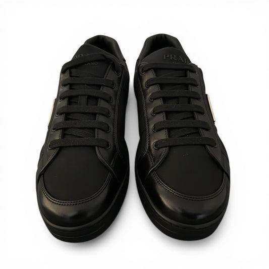 Prada Leather Triangle Logo Sneakers