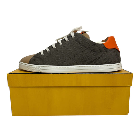 Fendi Tricolour Leather and FF Canvas Low Top Sneaker