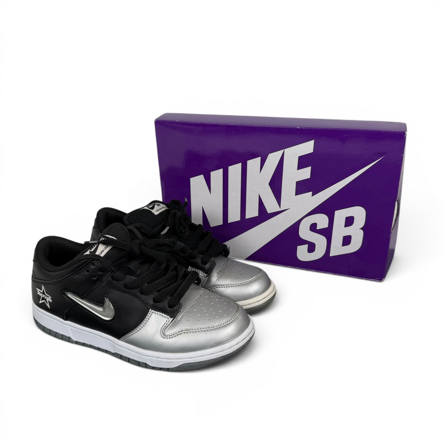 Nike Sb Dunk Low Supreme Jewel Swoosh Silver