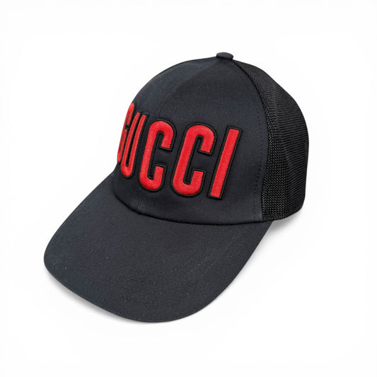 Gucci Logo Embroidered Mesh Trucker Cap